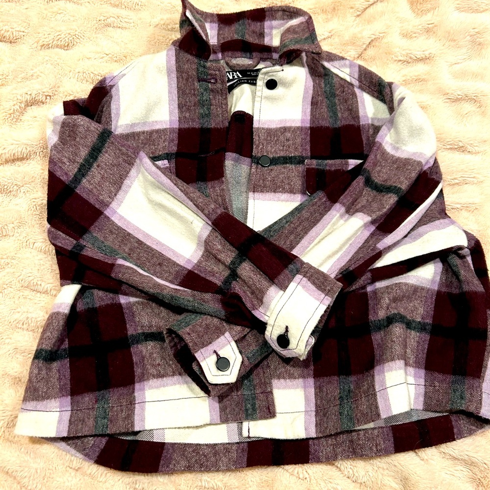 Zara Italian Fabric flannel button up size medium